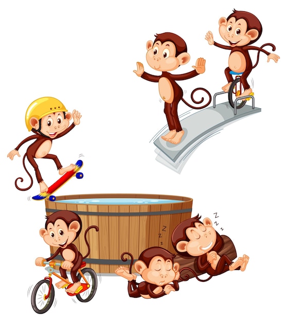 Vector monkey with different action