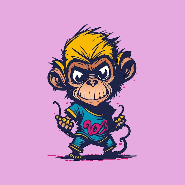 A monkey with a shirt that says xc on it