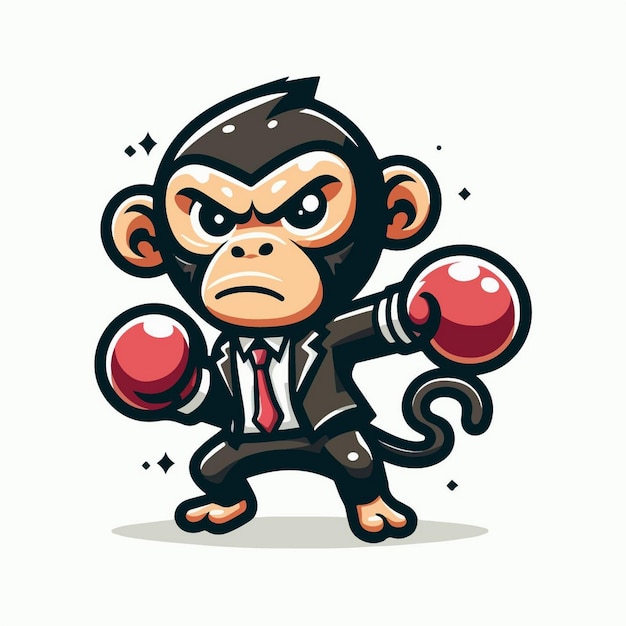 Vector a monkey with a suit on and a tie with the words monkey on it