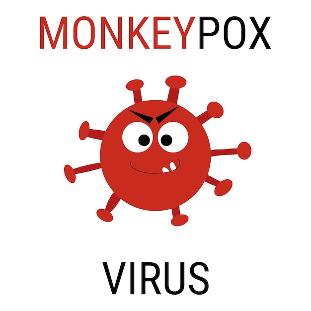 Monkeypox angry virus icon vector illustration on white background