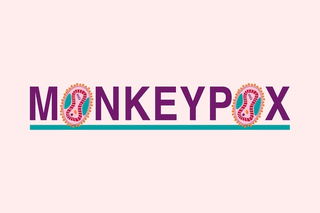 Monkeypox banner with illustrated microscopic view of the virus cell structure