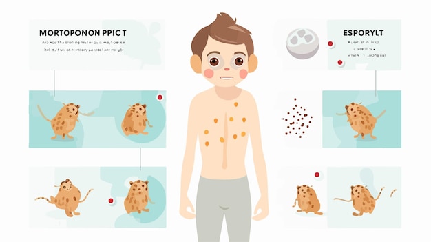 Monkeypox Symptoms Infographic Vector Illustration