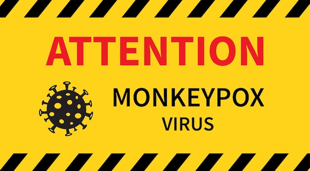 Monkeypox virus epidemic protective Attention Banner infectious disease Vector illustration