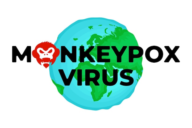 Monkeypox virus world alert attack concept monkey pox infection disease outbreak on earth planet