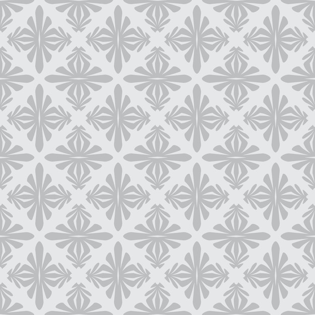 Monochrome abstract floral geometric seamless pattern