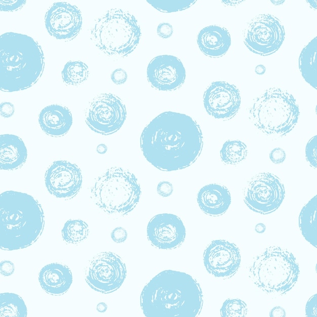 Monochrome blue grunge scratched circles pattern