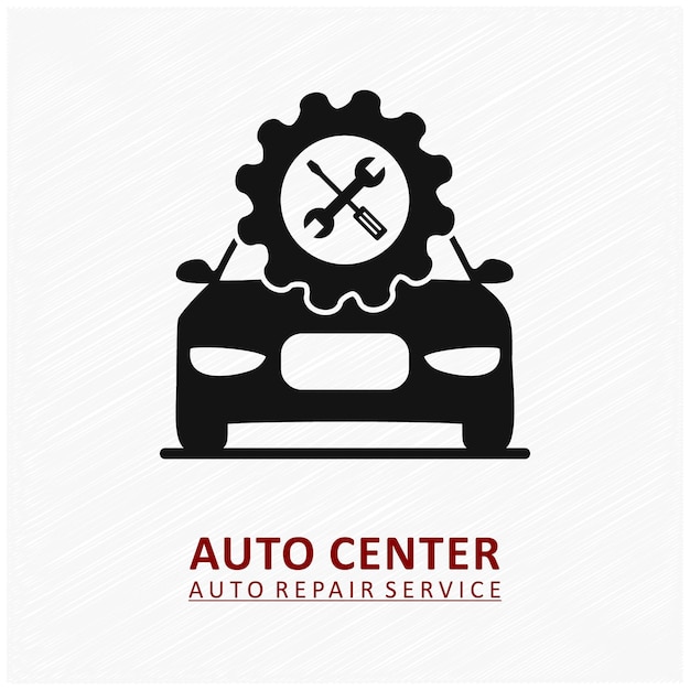 Monochrome car repair service logo