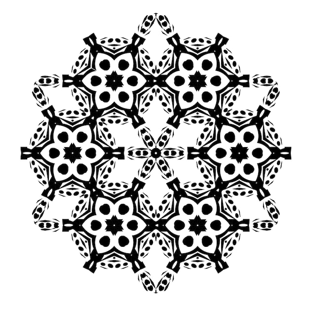 Monochrome circular geometric ornament Round mandala