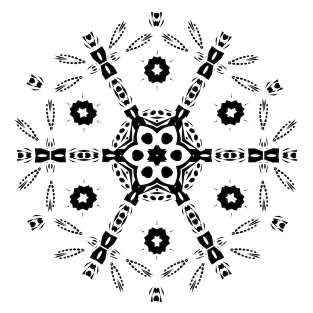 Monochrome circular geometric ornament Round mandala