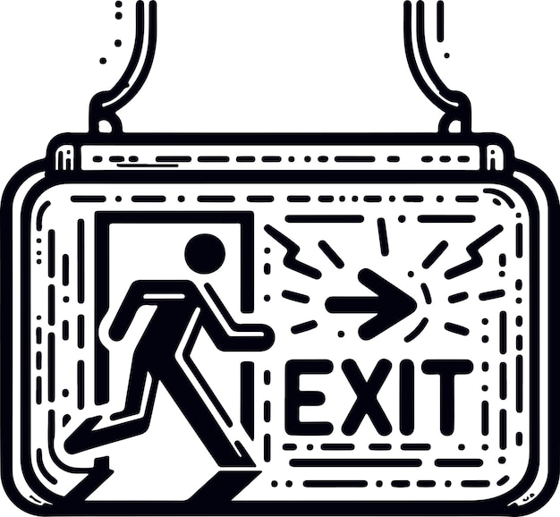 Vector monochrome cosmonaut emergency exit icon for emblems badges and levels vector illustration