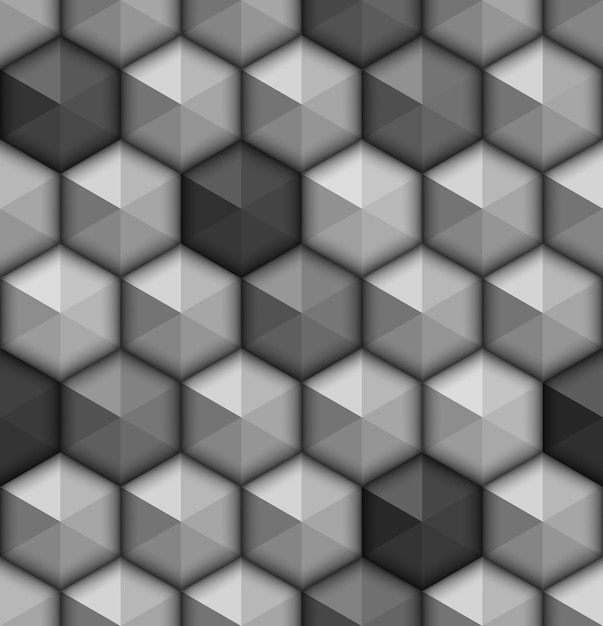 Monochrome hexagones seamless background