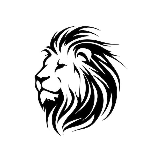 A monochrome lion logo in vector form simple yet powerful