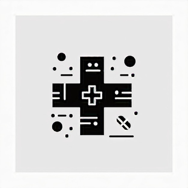 Vector monochrome medical icons