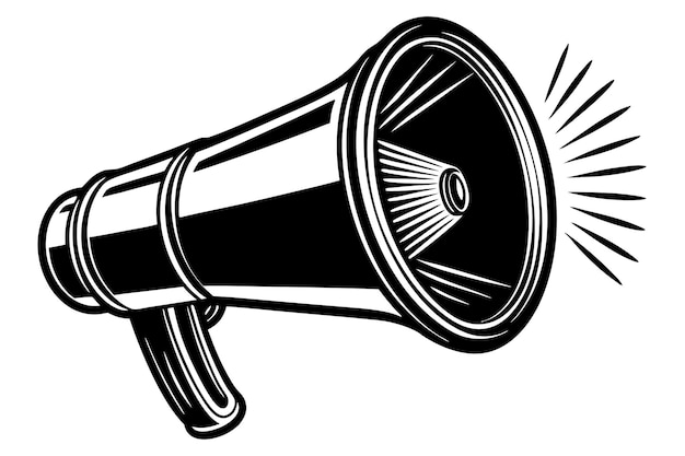 Vector monochrome megaphone illustration bold highimpact vector art for marketing amp announcements