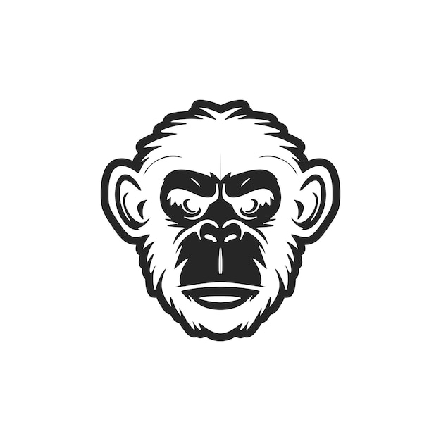 Monochrome monkey logo perfect for branding a stylish design in black and white