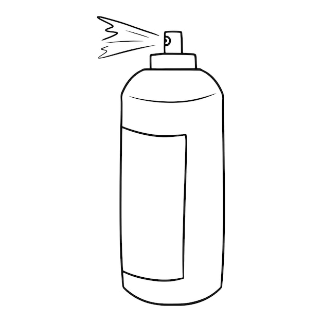 Monochrome picture Metal canister with paint spray paint vector illustration in cartoon style