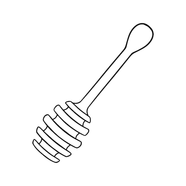 Monochrome picture Pure wooden spoon for honey vector illustration in cartoon style