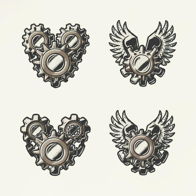 Monochrome Steampunk vector