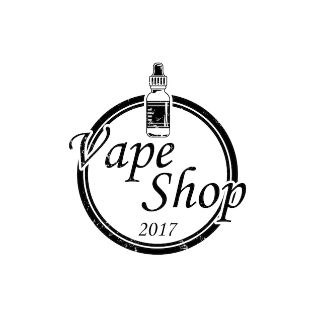 Monochrome vape logo design template