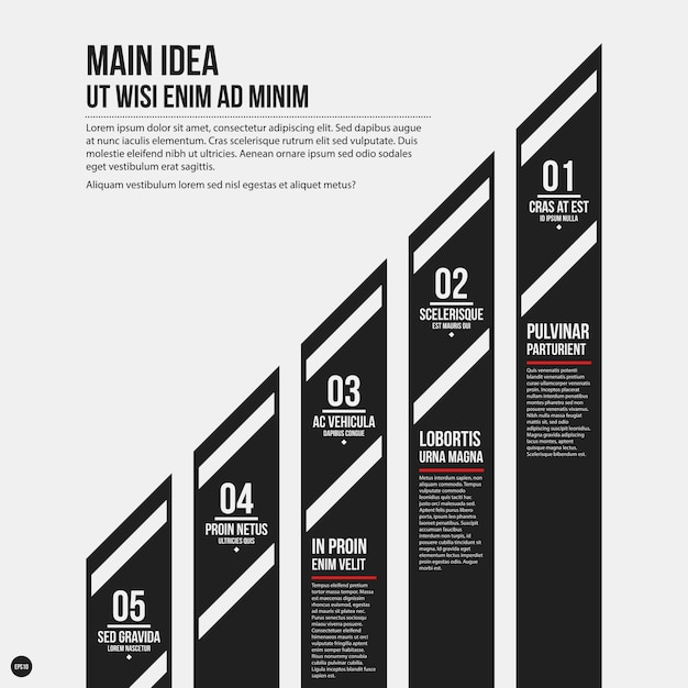 Monochrome vector chart template in strict style