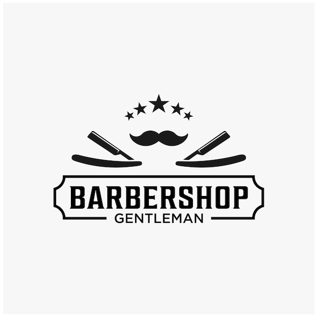 Monochrome vintage barber shop premium vector