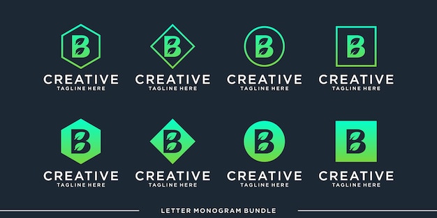 monogram abstract initial b logo design   template