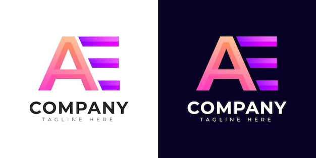 Monogram ae and ea initial letter logo design