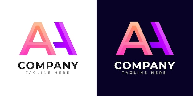 Monogram ah and ha initial letter logo design