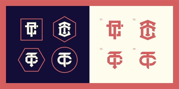 Monogram collection letter CT or TC with interlock style for brand, clothing, apparel, streetwear