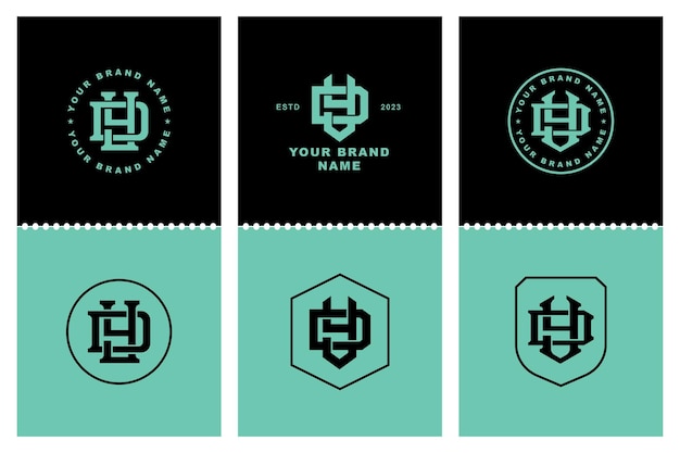 Monogram collection letter DY or YD with interlock style badge design for brand clothing apparel