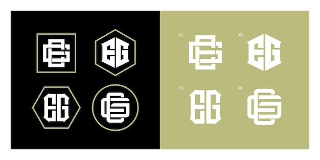 Monogram collection letter EG or GE with interlock modern style good for brand clothing apparel