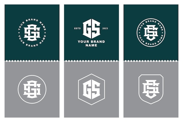 Monogram collection letter GS or SG with interlock modern style badge design for clothing brand