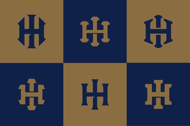 Monogram collection letter HI or IH with interlock style for brand clothing apparel streetwear