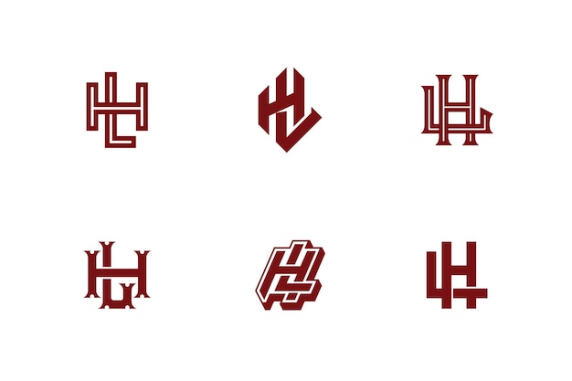 Monogram collection letter HL or LH with interlock style for brand clothing apparel streetwear