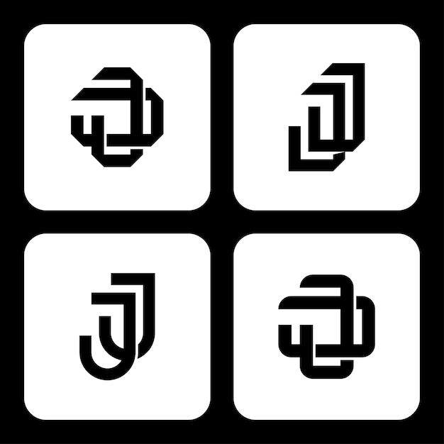 Vector monogram collection letter j or jj with interlock style for brand clothing apparel streetwear