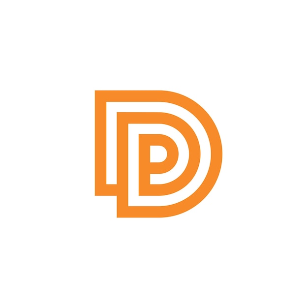 Monogram Combination Initial Letter D P or P D Vector Logo Template