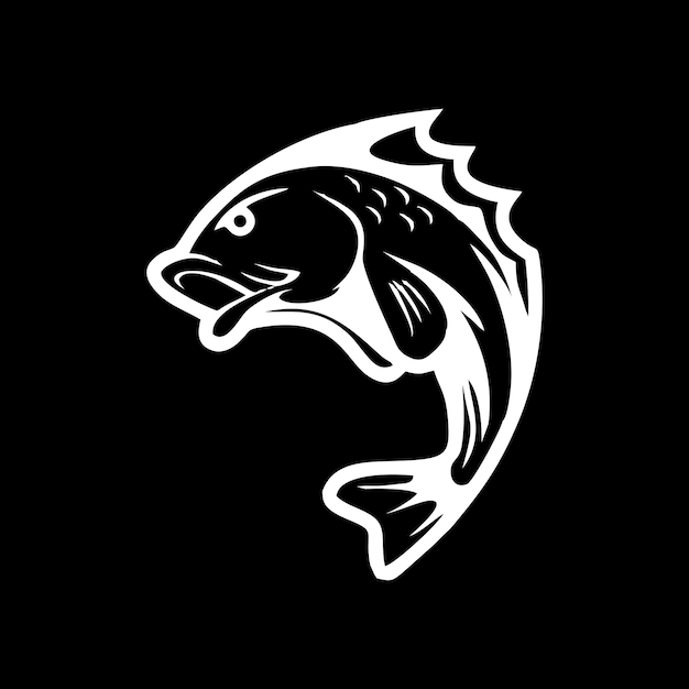 Monogram fish doom black white logo fishing predator