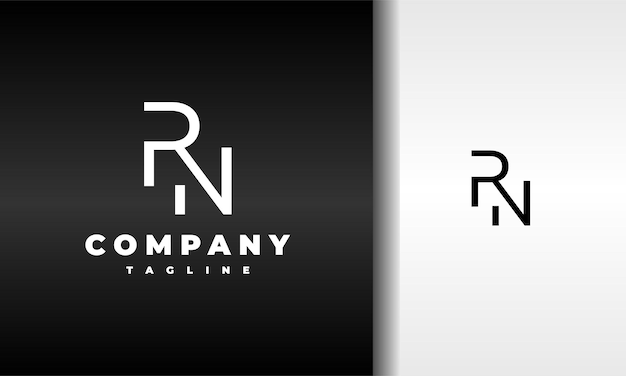 Vector monogram initial letter rn logo