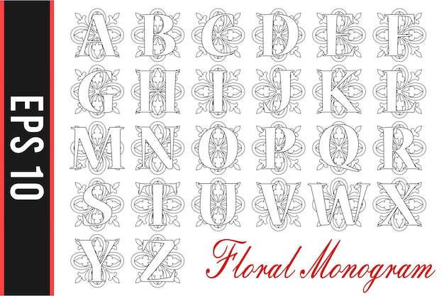 Monogram letter alphabet vector design