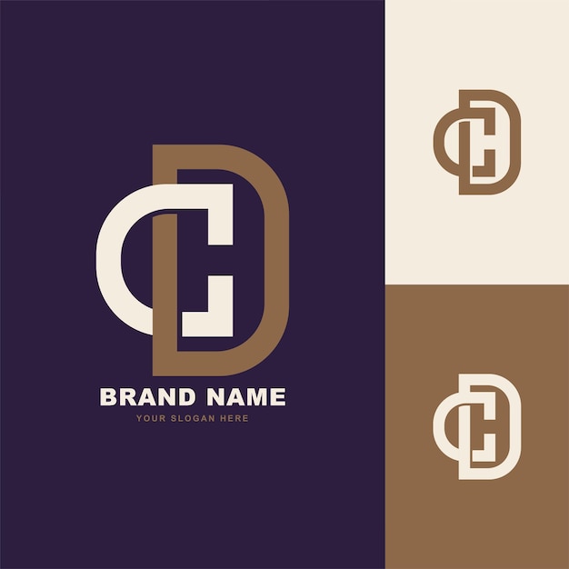 Monogram letter CD or DC with interlock style good for brand, clothing, apparel, streetwear