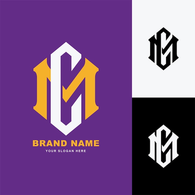 Monogram letter CM or MC with interlock style good for clothing brand, apparel, streetwear