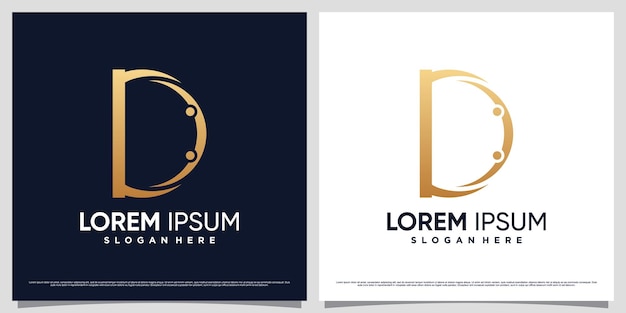 Monogram letter d logo design template with unique concept and creative element