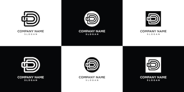 Monogram letter d logo template  