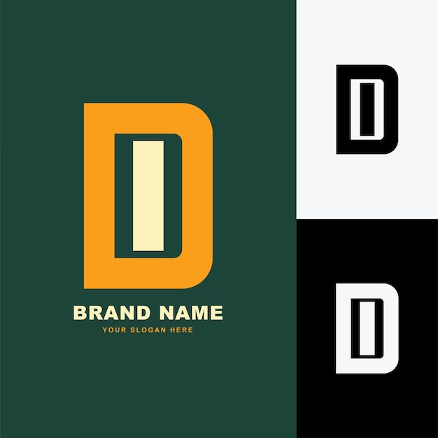 Vector monogram letter di or id with modern style good for brand, clothing, apparel, streetwear