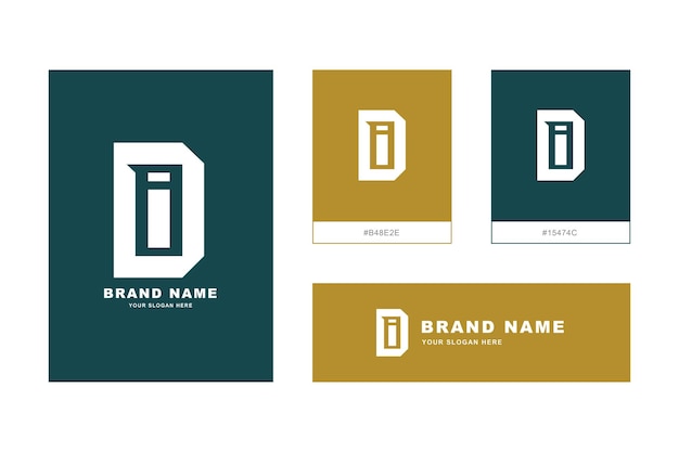 Vector monogram letter di or id with modern style good for brand, clothing, apparel, streetwear