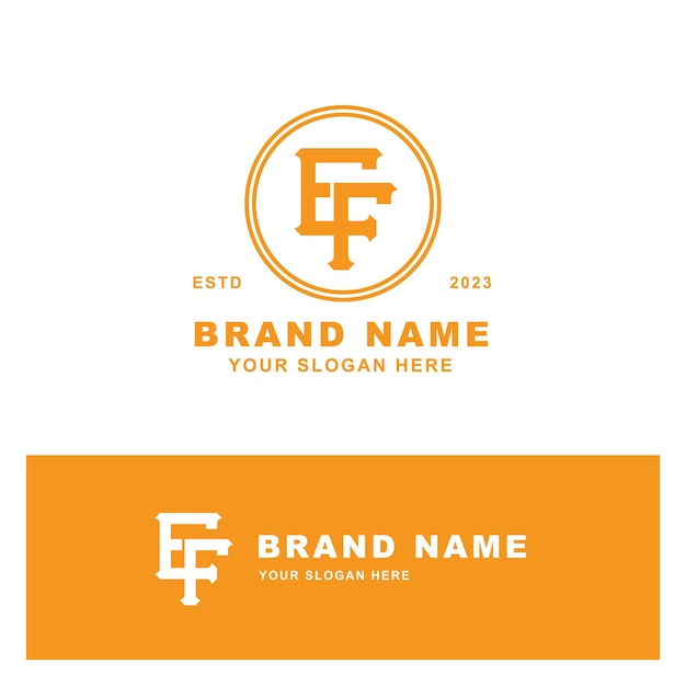 Monogram letter EF or FE with interlock style good for brand clothing apparel streetwear