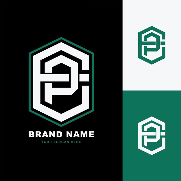 Monogram letter EP or PE with interlock style good for brand clothing apparel streetwear