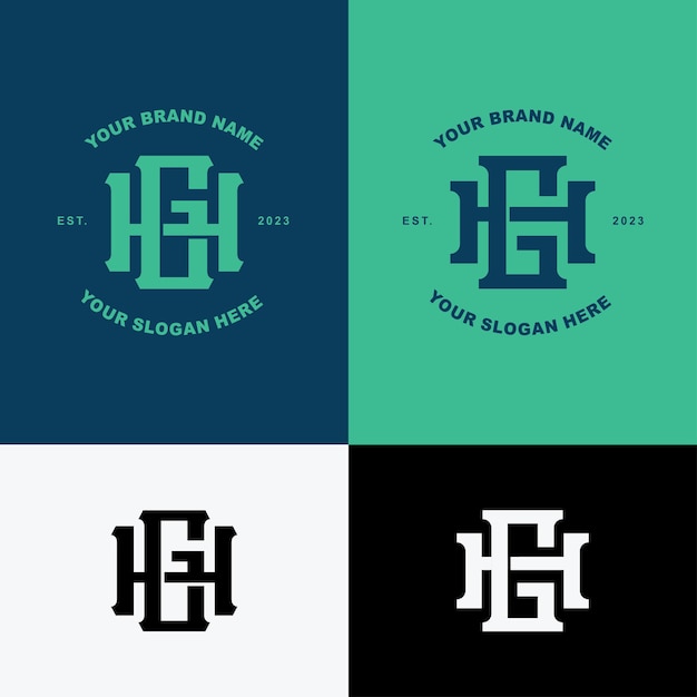 Monogram letter GH or HG with interlock style good for brand clothing apparel streetwear