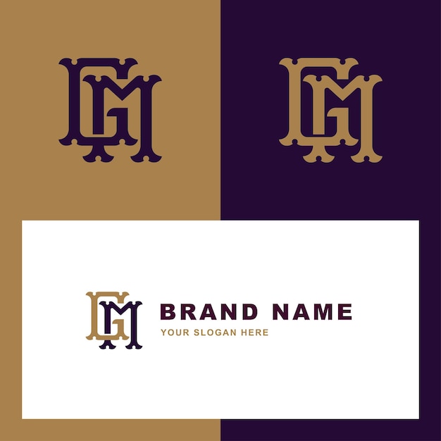 Monogram letter GM or MG with interlock vintage classic style good for brand clothing streetwear