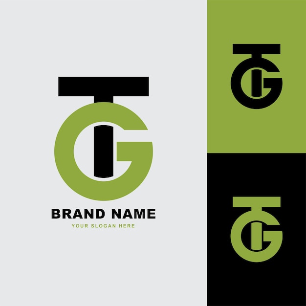 Monogram letter GT or TG with interlock style good for brand clothing apparel streetwear